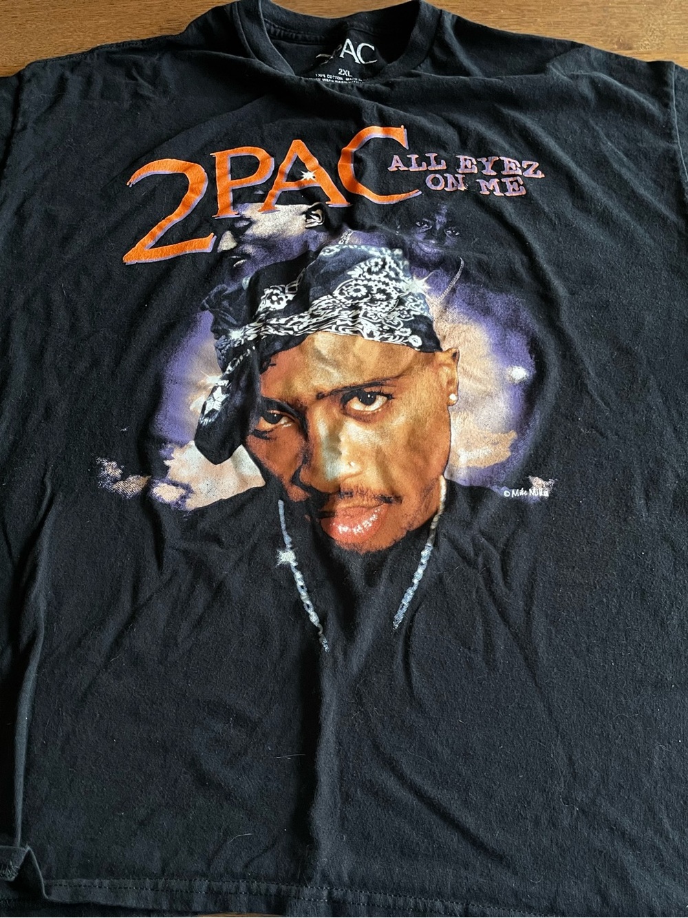 Black Short-Sleeve Graphic Tee with Iconic Portrait